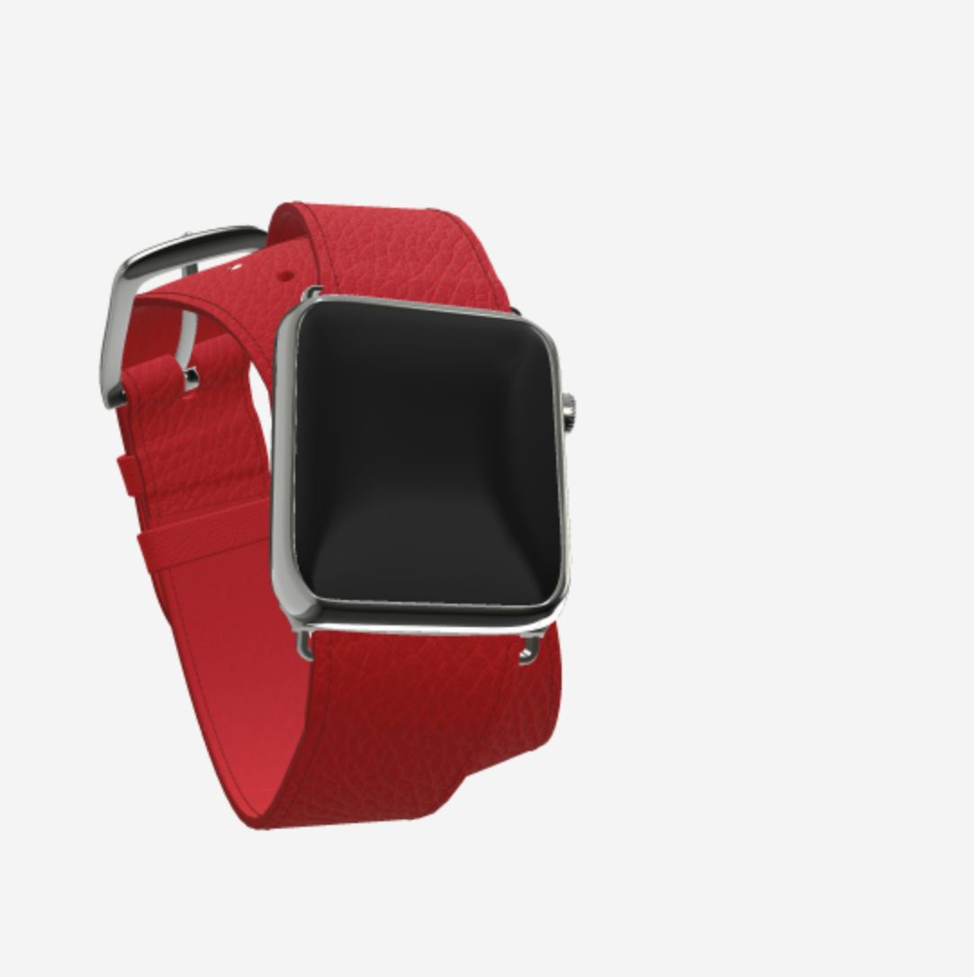 Apple Watch Strap Double Tour in Genuine Calfskin 42 l 44 MM 