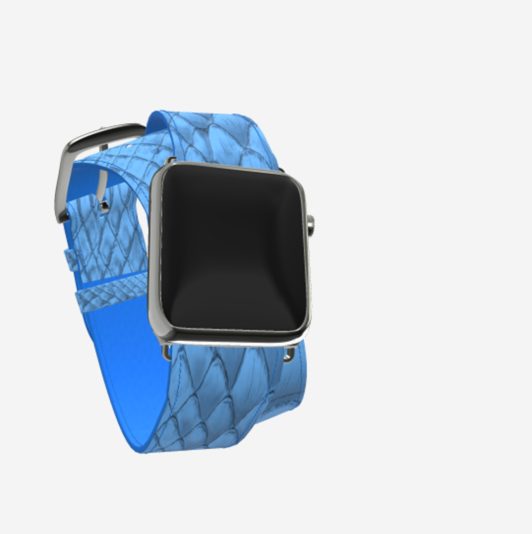 Apple Watch Strap Double Tour in Genuine Python 42 l 44 MM 