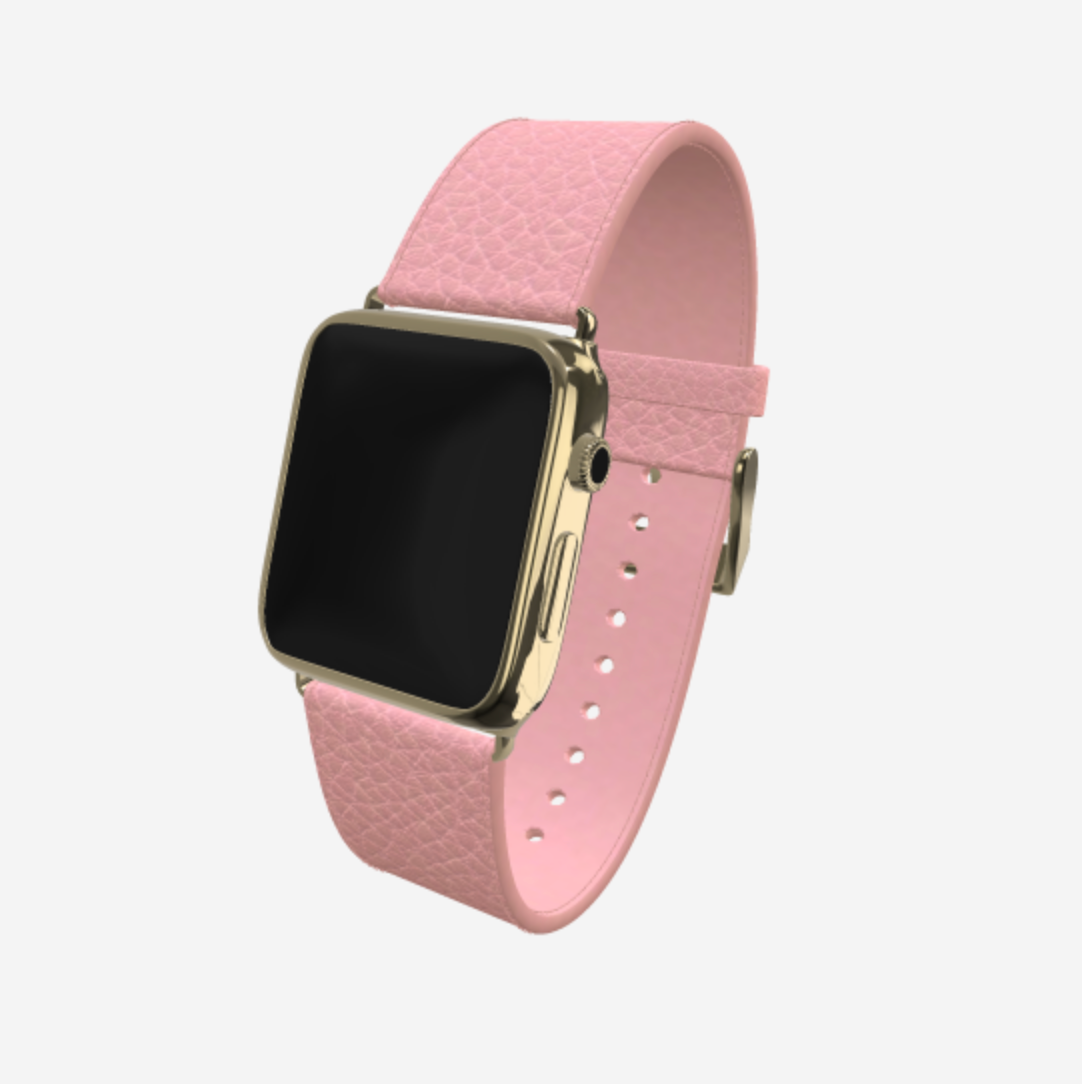 Apple Watch Strap in Genuine Calfskin 38 l 40 MM Sweet Rose Yellow Gold 