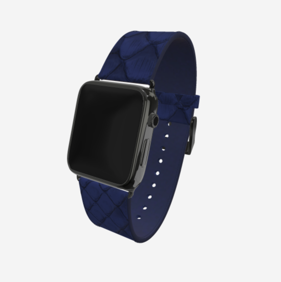 Apple Watch Strap in Genuine Python 38 l 40 MM Navy Blue Rose Gold 