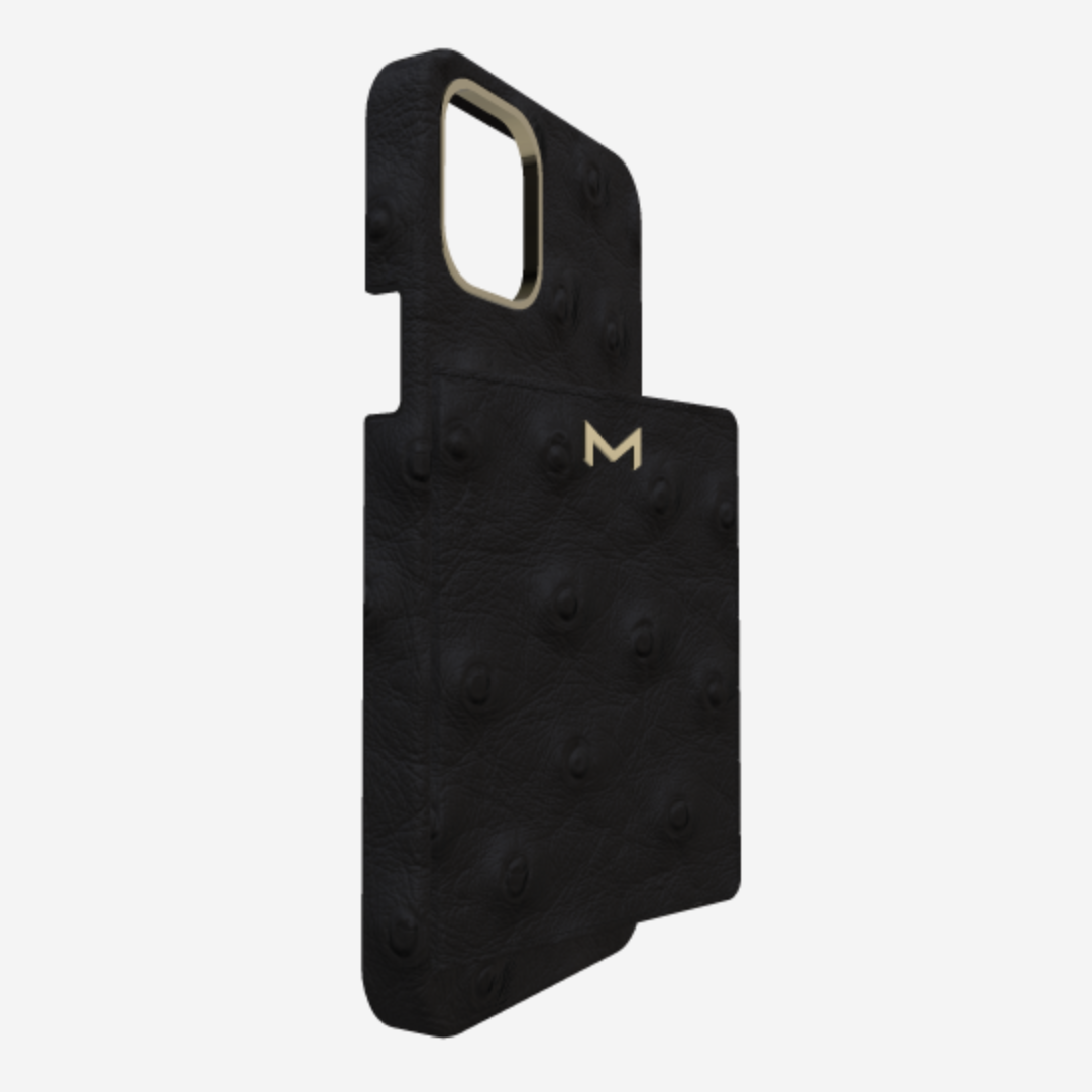 Cardholder Case for iPhone 12 Pro Max in Genuine Ostrich