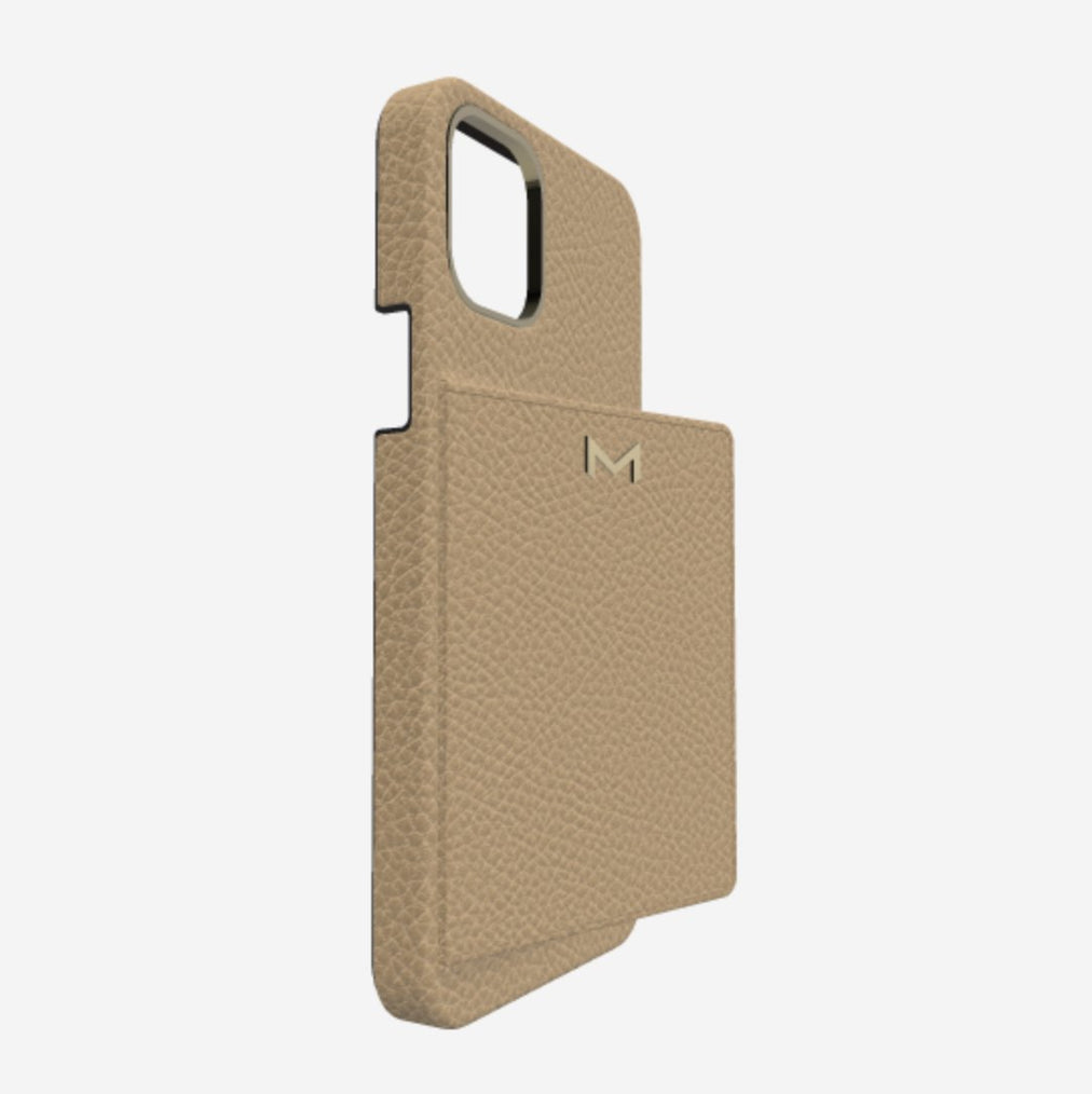 Cardholder Case for iPhone 13 Pro in Genuine Calfskin 