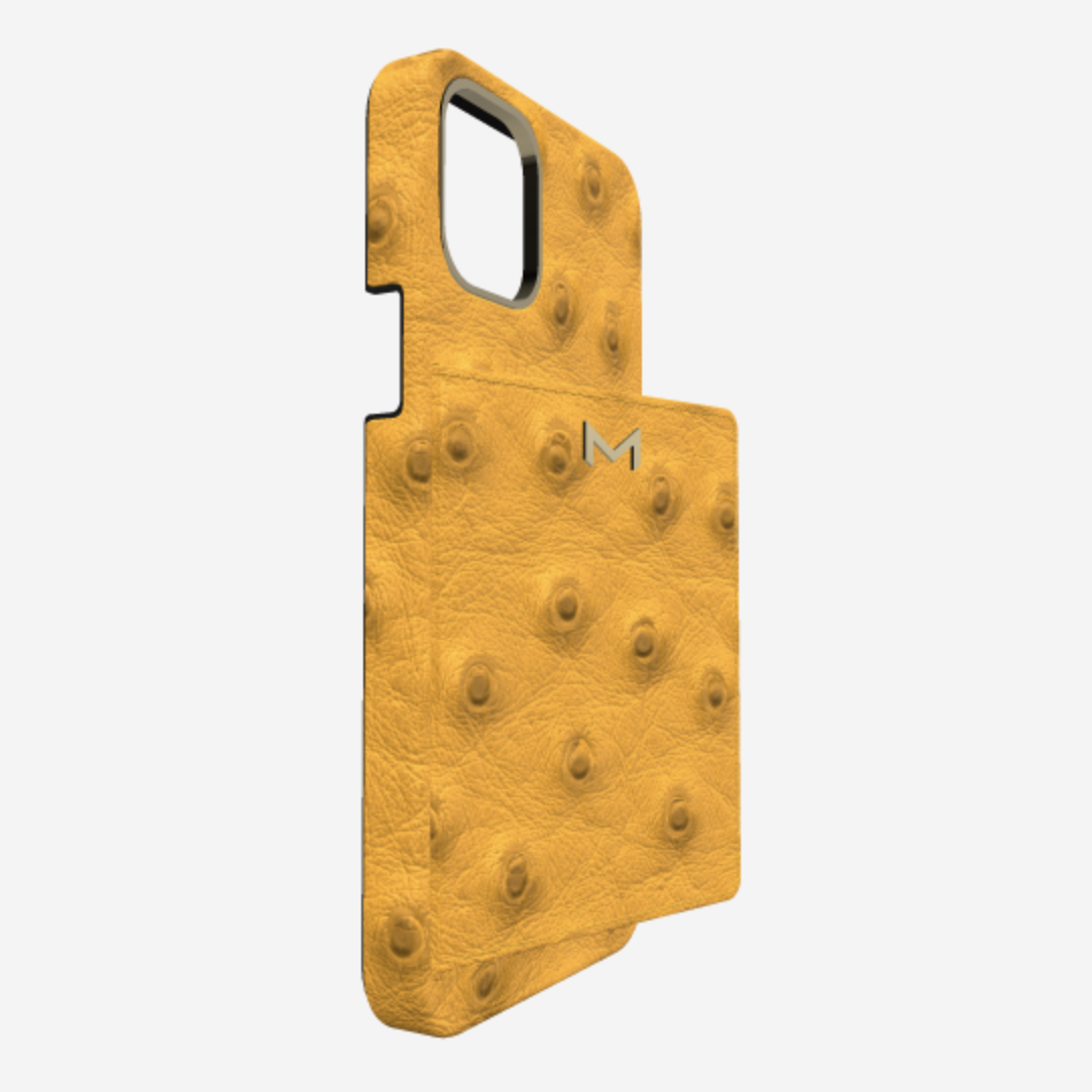 Cardholder Case for iPhone 13 Pro Max in Genuine Ostrich 