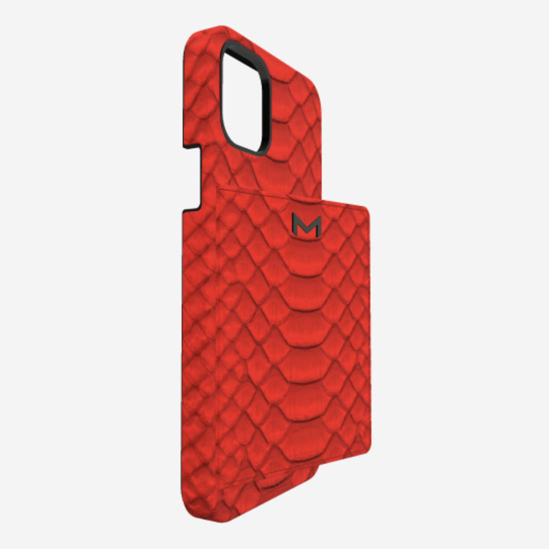 Cardholder Case for iPhone 13 Pro Max in Genuine Python 
