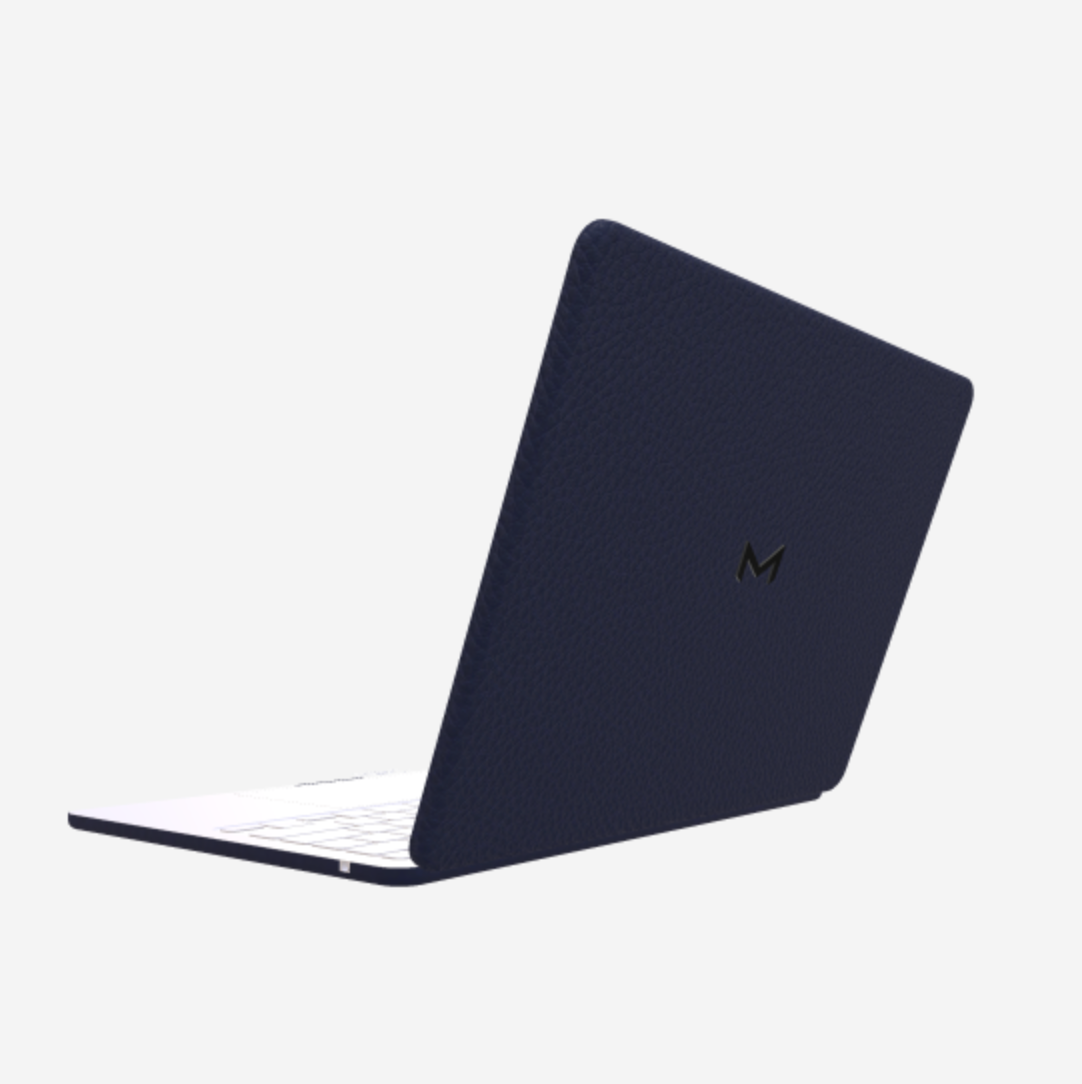 Case for MacBook Air 13 in Genuine Calfskin Navy Blue Black Plating 