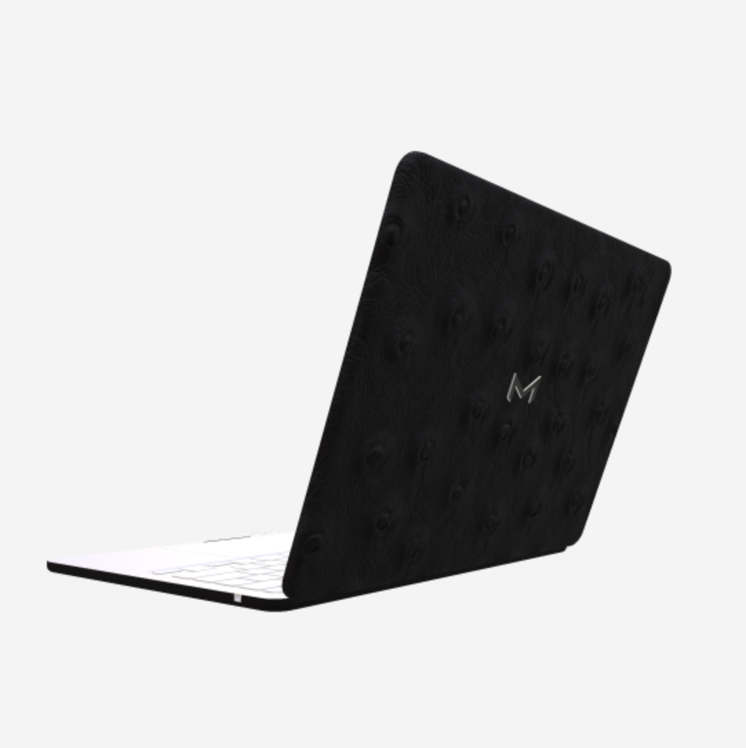 Case for MacBook Air 13 in Genuine Ostrich Bond Black Steel 316 