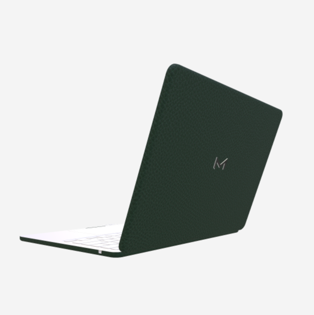 Case for MacBook Pro 13 in Genuine Calfskin Jungle Green Steel 316 