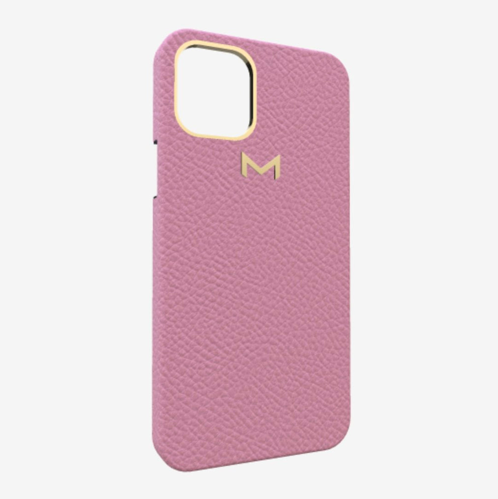 Classic Case for iPhone 12 Pro in Genuine Calfskin Lavender Laugh Yellow Gold 