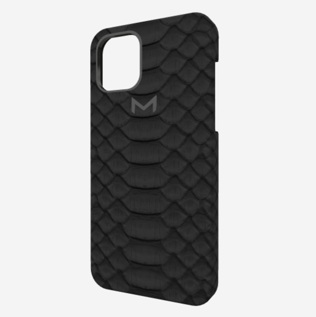 Classic Case for iPhone 12 Pro in Genuine Python Bond Black Black Plating 