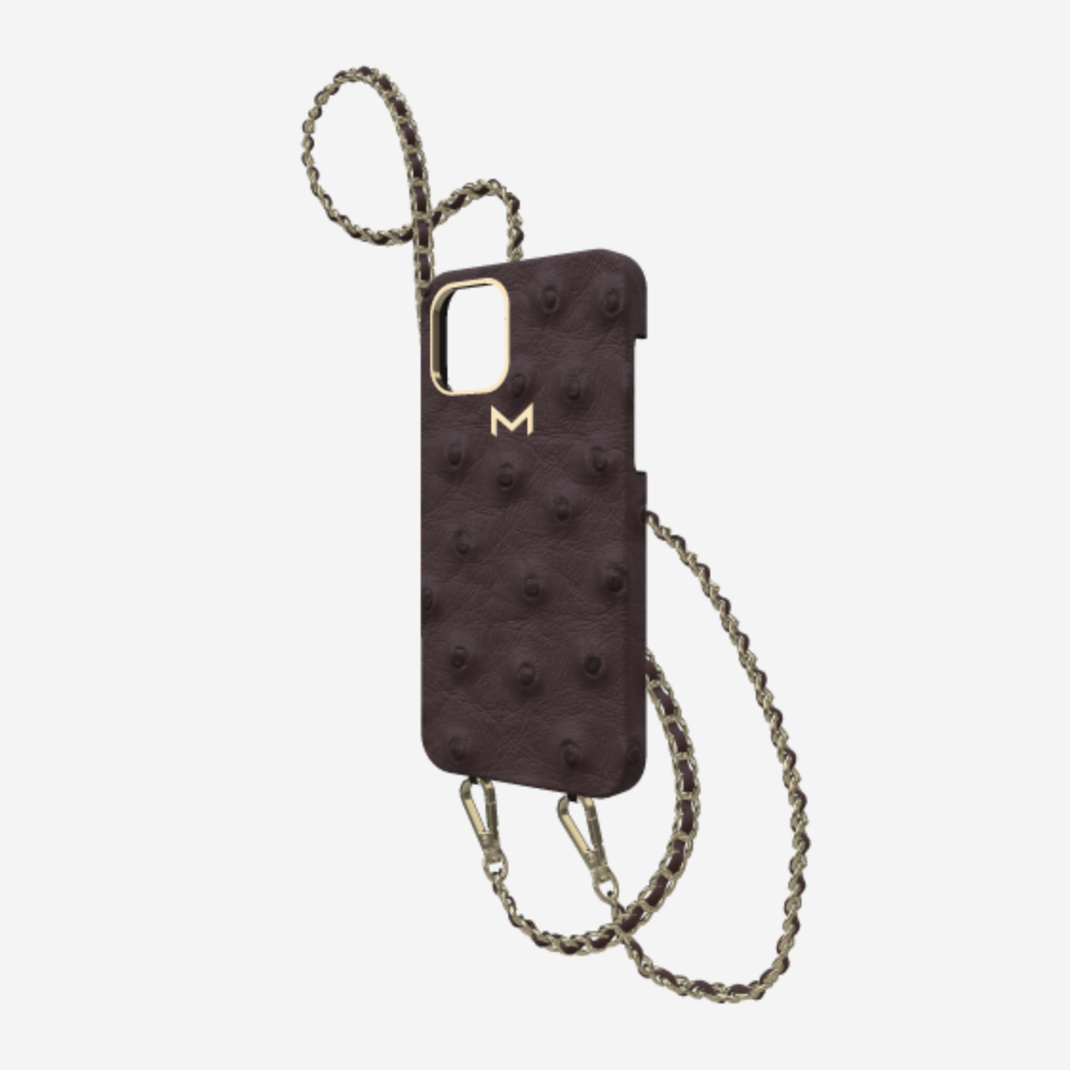 Classic Necklace Case for iPhone 13 Pro Max in Genuine Ostrich