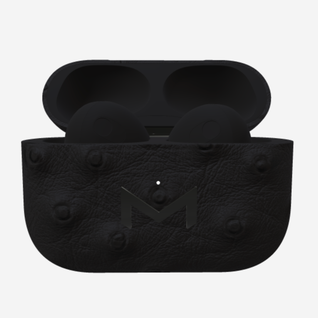 Custom AirPods 3 in Ostrich Bond Black Black Plating 