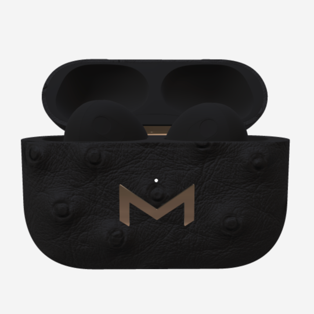 Custom AirPods 3 in Ostrich Bond Black Rose Gold 