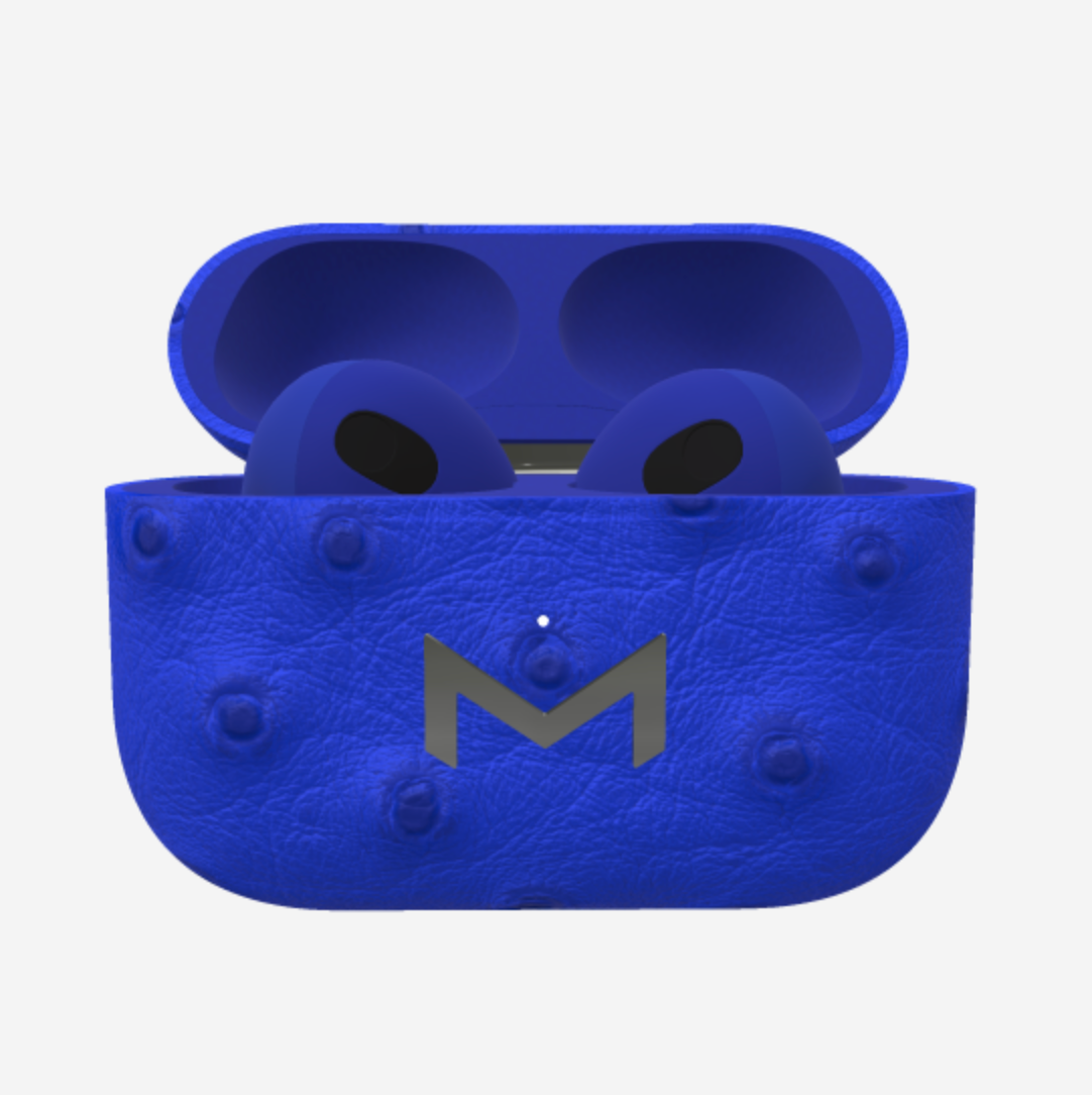 Custom AirPods 3 in Ostrich Electric Blue Steel 316 