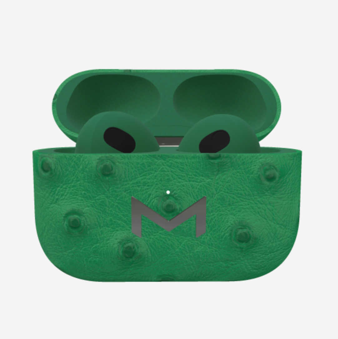 Custom AirPods 3 in Ostrich Emerald Green Steel 316 