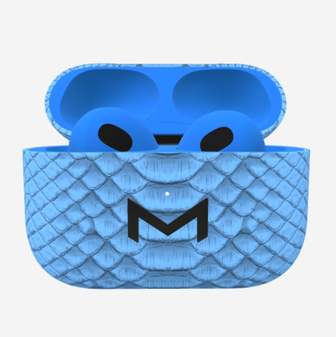 Custom AirPods 3 in Python Blue Jean Black Plating 