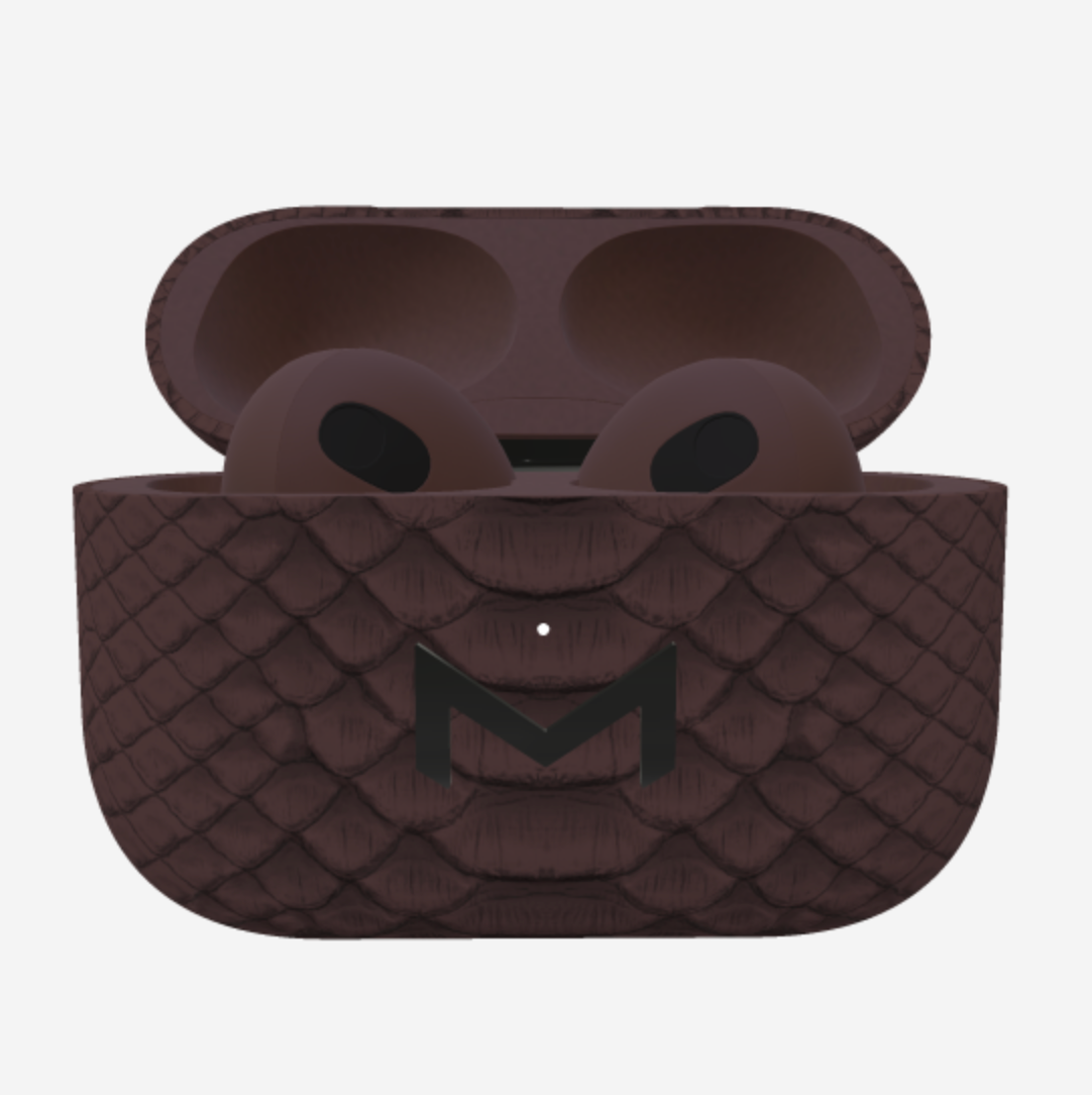 Custom AirPods 3 in Python Borsalino Brown Black Plating 