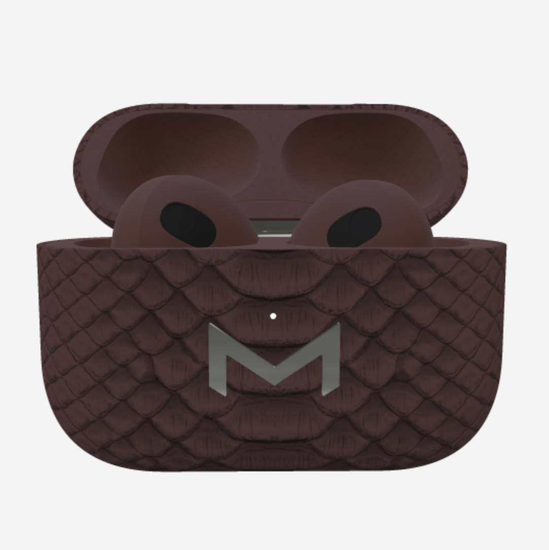 Custom AirPods 3 in Python Borsalino Brown Steel 316 