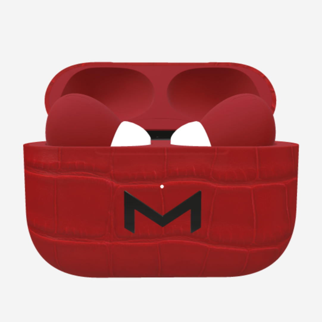 Custom AirPods Pro New Coral Red Black Plating 