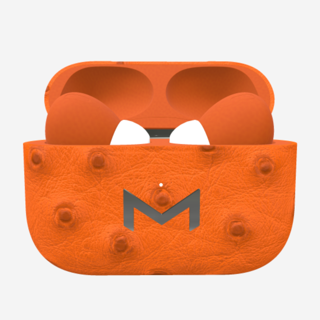 Custom AirPods Pro in Ostrich Orange Cocktail Steel 316 