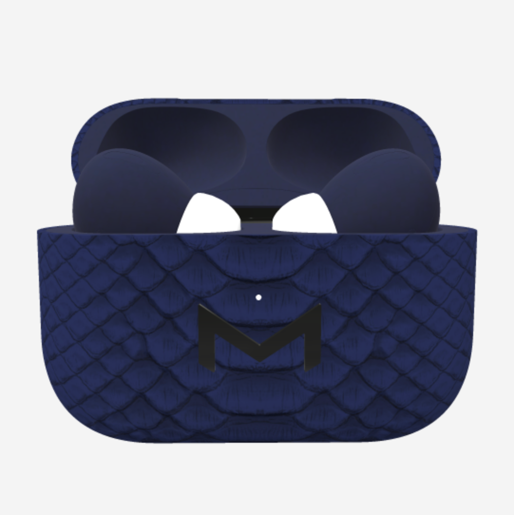 Custom AirPods Pro in Python Navy Blue Black Plating 