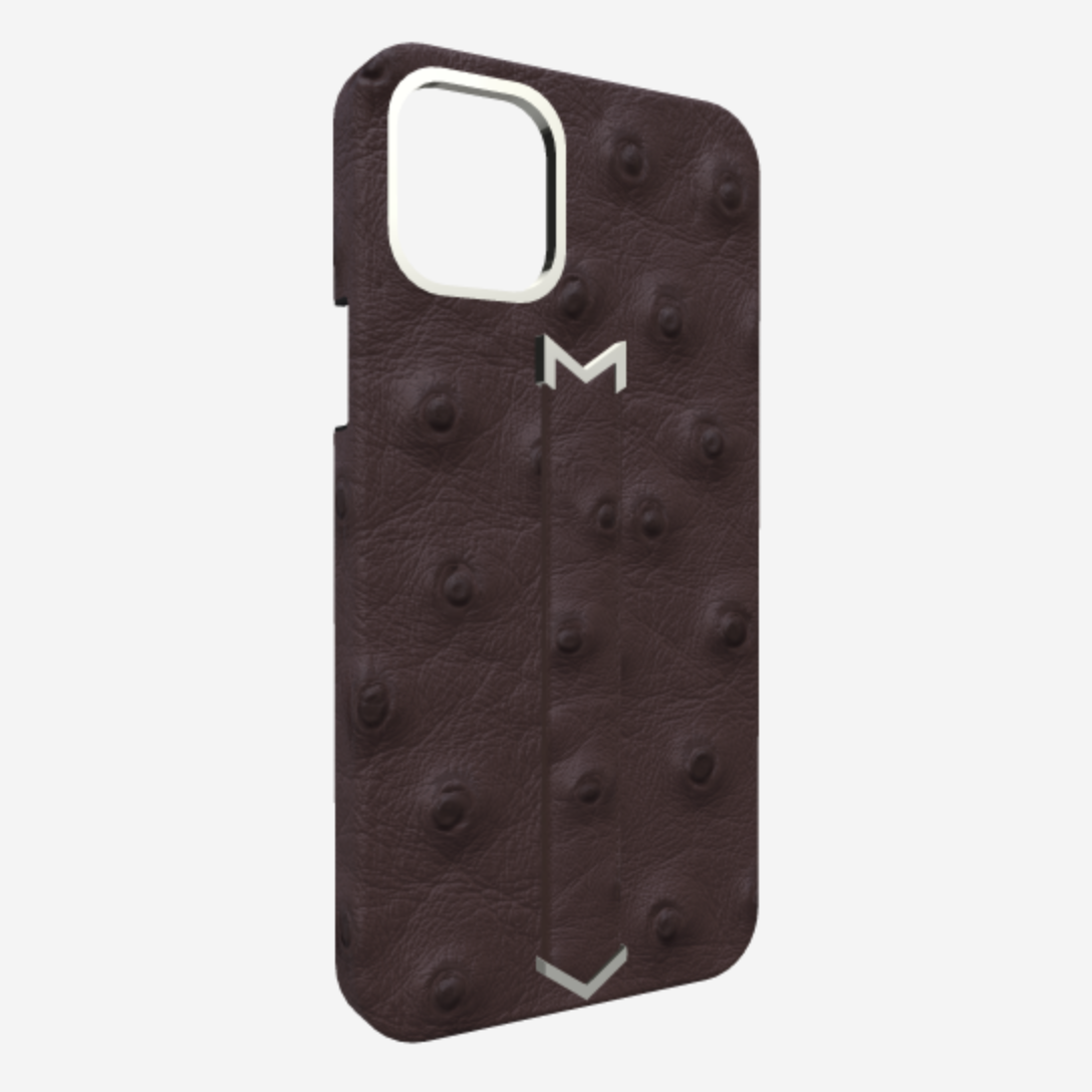 Finger Strap Case for iPhone 12 Pro Max in Genuine Ostrich 