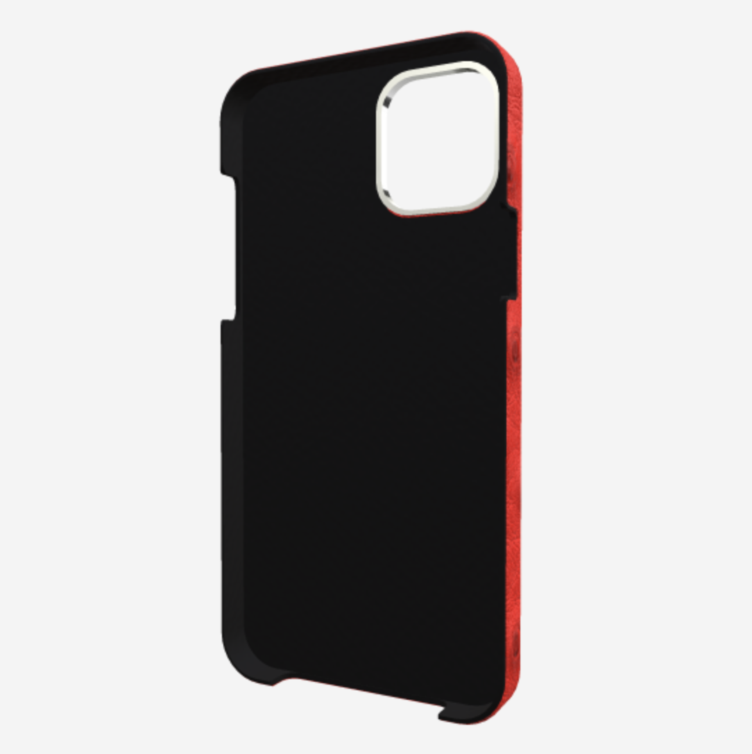 Finger Strap Case for iPhone 13 in Genuine Ostrich 