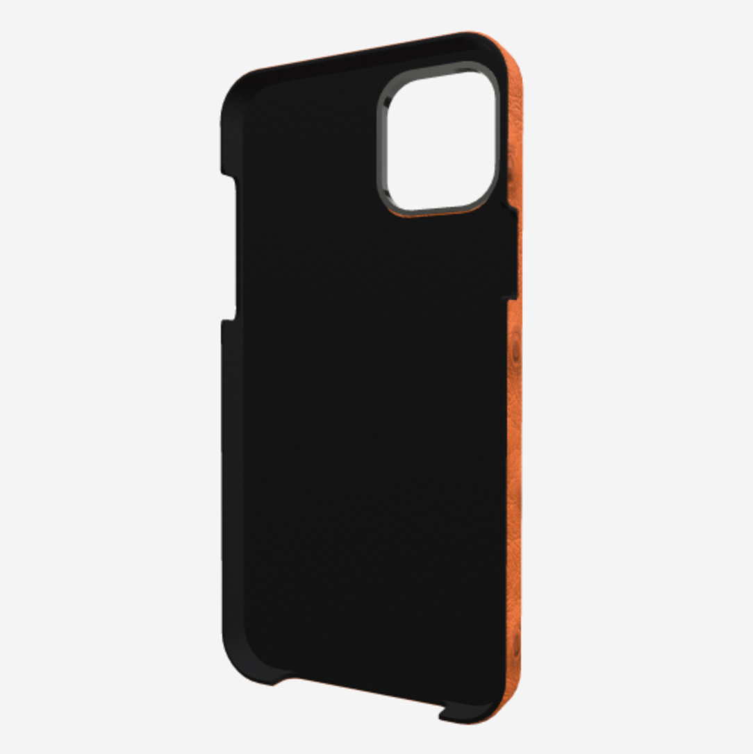 Finger Strap Case for iPhone 13 in Genuine Ostrich 