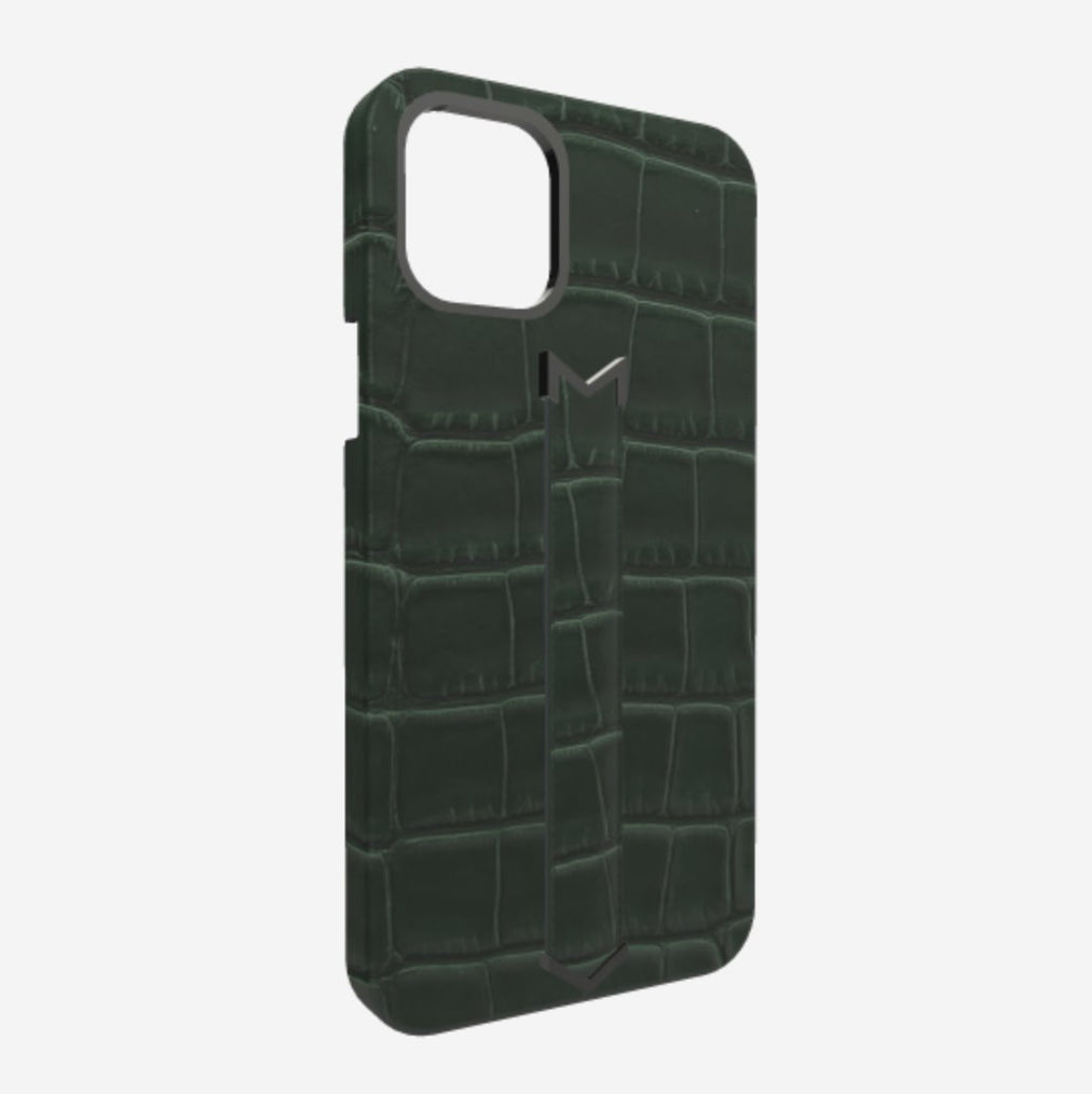 Finger Strap Case for iPhone 13 Pro in Genuine Alligator 