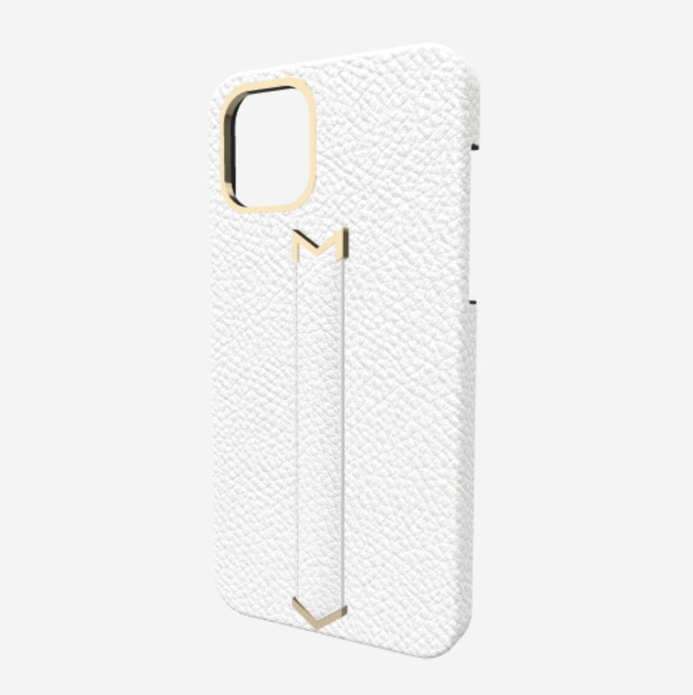 Finger Strap Case for iPhone 13 Pro in Genuine Calfskin 