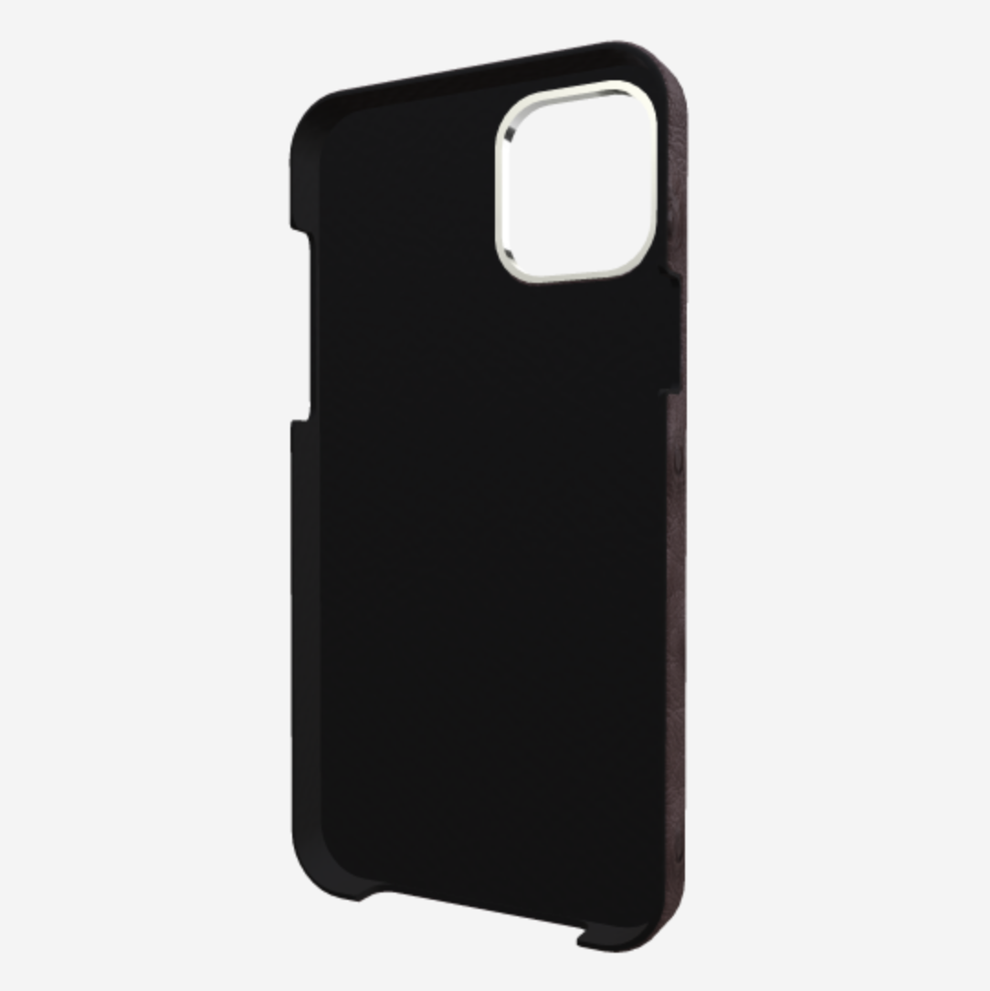 Finger Strap Case for iPhone 13 Pro in Genuine Ostrich 