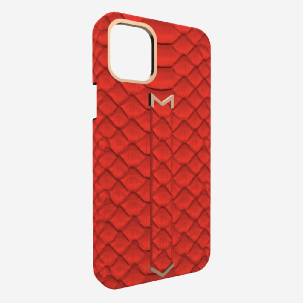 Finger Strap Case for iPhone 13 Pro in Genuine Python 