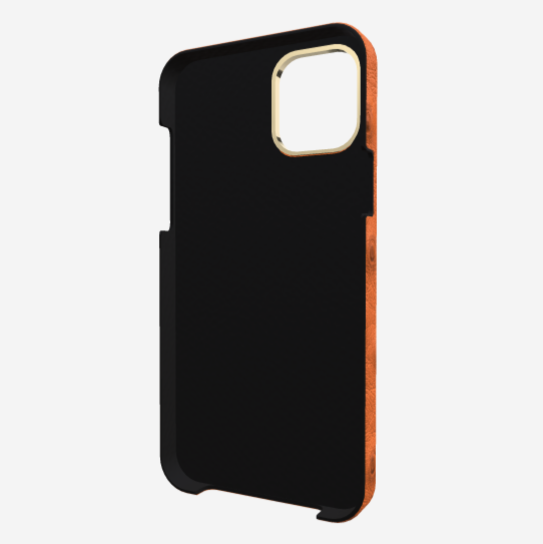 Finger Strap Case for iPhone 13 Pro Max in Genuine Ostrich 