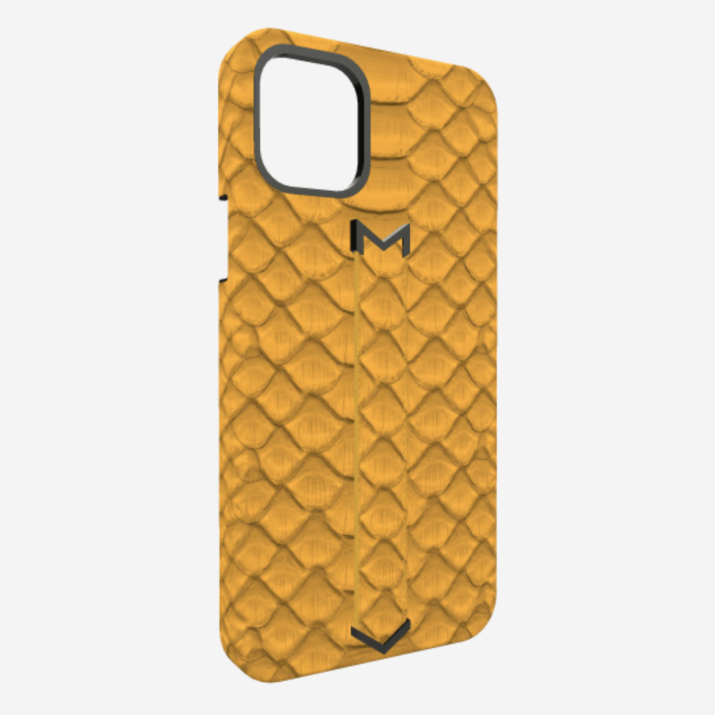 Finger Strap Case for iPhone 13 Pro Max in Genuine Python 