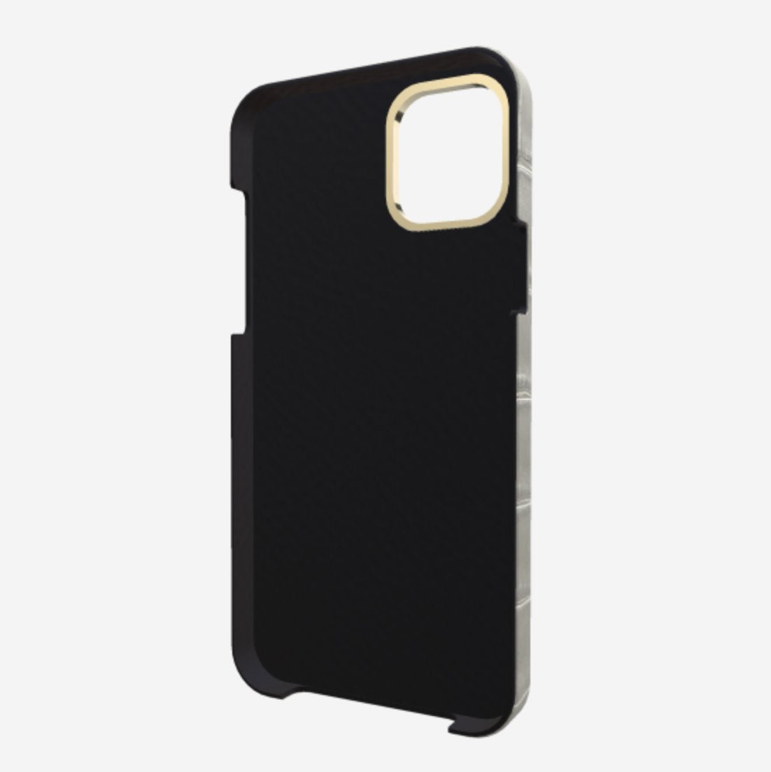 Gold Finger Strap Case for iPhone 13 Pro in Genuine Alligator 